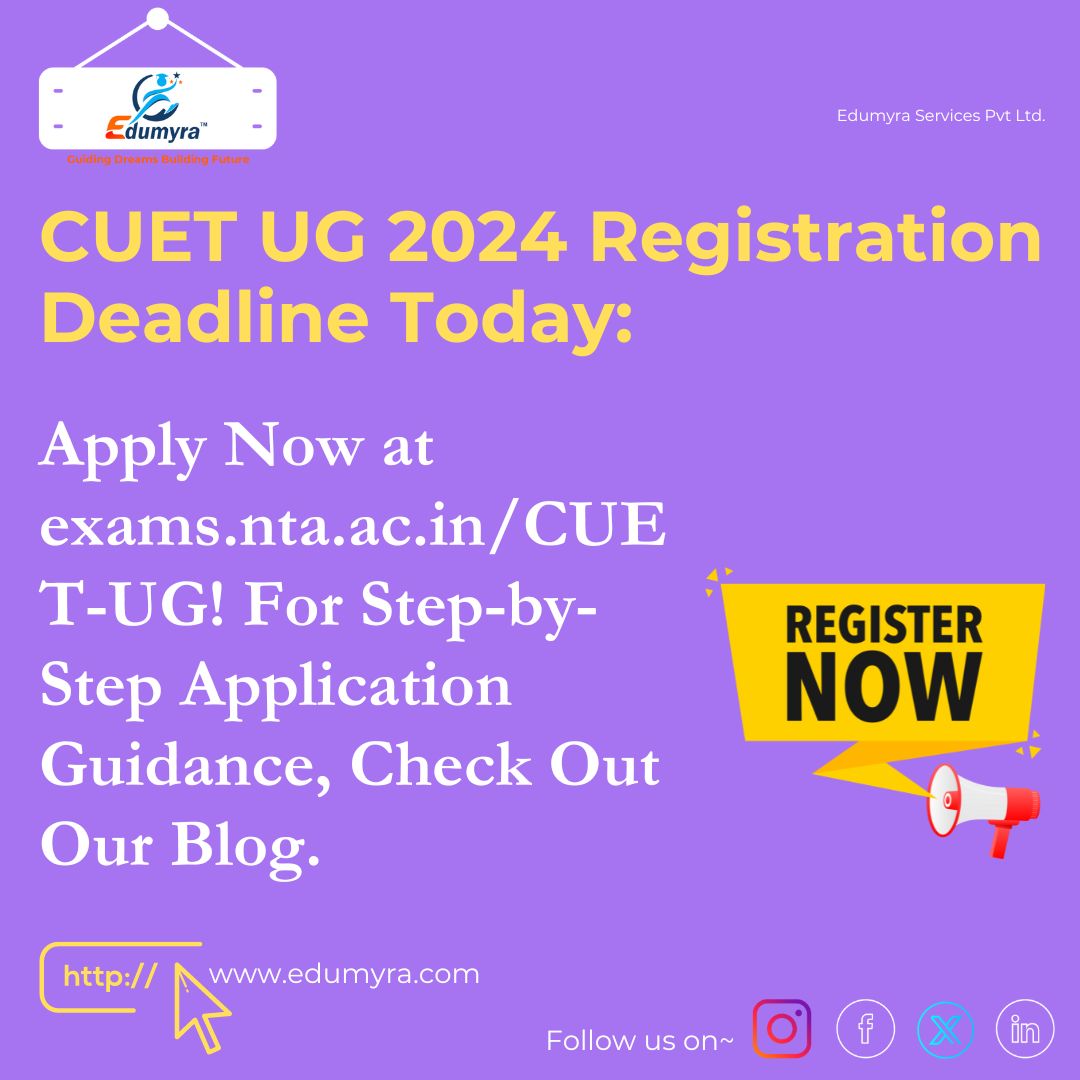 CUET UG 2024 Registration Deadline today, apply exams.nta.ac.in