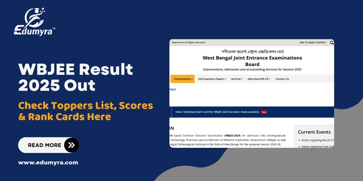 WBJEE 2025 Result Announced: Check Toppers, Scores & Rank Cards